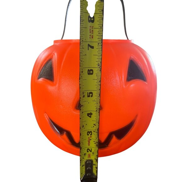 NOS Vtg Empire Halloween Blow Mold Pumpkin Jack O Lantern Candy Buckets '80’s - Picture 2 of 5